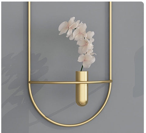 Bougeoir Mural Minimaliste "Lumina" – Support Chandelier Géométrique en Métal Doré