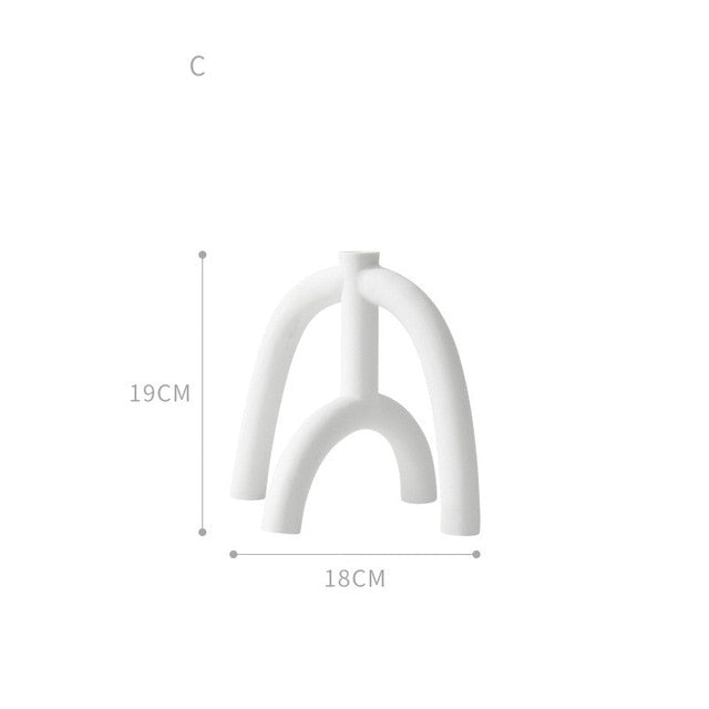 Chandelier en Céramique Design "Abstracta" – Bougeoir Sculptural Minimaliste