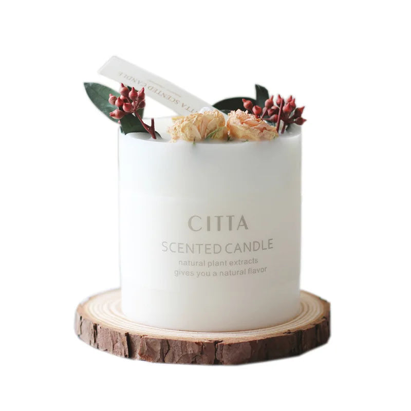 Floral Art Aromatherapy Candle Companion Gift True Flower Aromatherapy Bedroom Ornament Eternal Life Flower Candle Birthday Gift