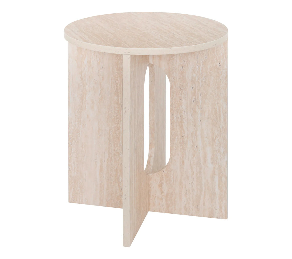 Table d'Appoint Organique "Tivoli" - Collection Travertin