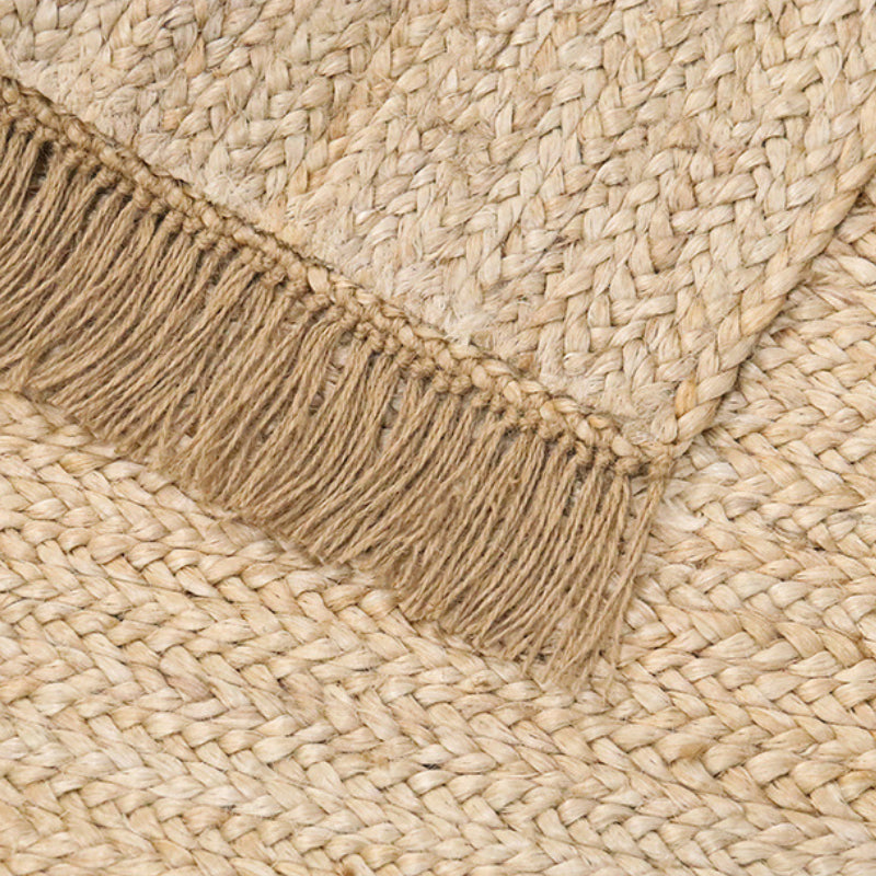 Tapis en Jute Naturelle "Sable" – Tissage Artisanal & Finition Frangée