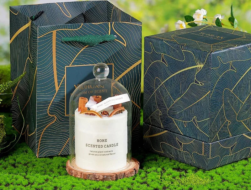 Bougie "Éternelle" Parfumée d'Art Floral – Fleurs Éternelles Séchées – Cire Naturelle & Coffret Cadeau Luxe