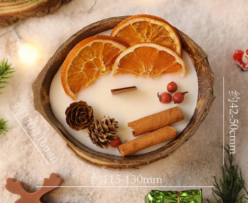 Bougie "Coconut Blossom" Parfumée Noix de Coco Naturelle – Fleurs Séchées & Arômes Naturels – Déco Bohème