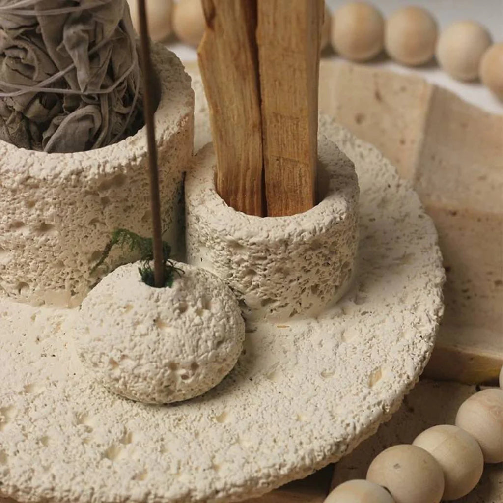 Nordic Style All-In-1 Candle Holder, Sage, Incense & Palo Santo Burner