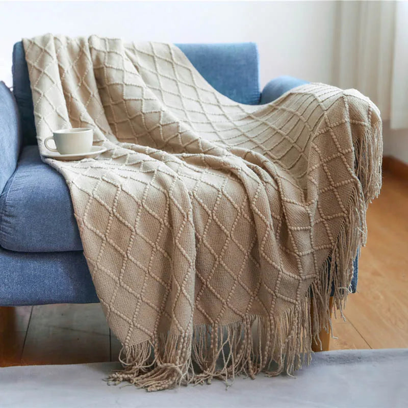 Nordic Knitted Blanket Sofa Bed Decorative Bed Thread Blankets Sofa Office Nap Throw Blankets Soft Towel Bed Plaid Tapestry