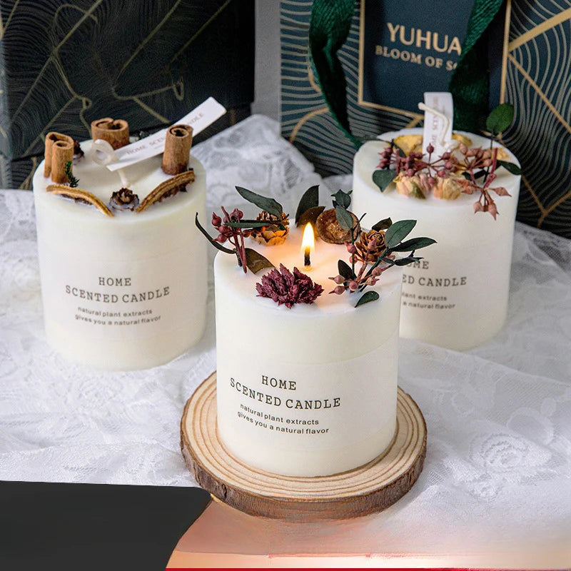 Floral Art Aromatherapy Candle Companion Gift True Flower Aromatherapy Bedroom Ornament Eternal Life Flower Candle Birthday Gift