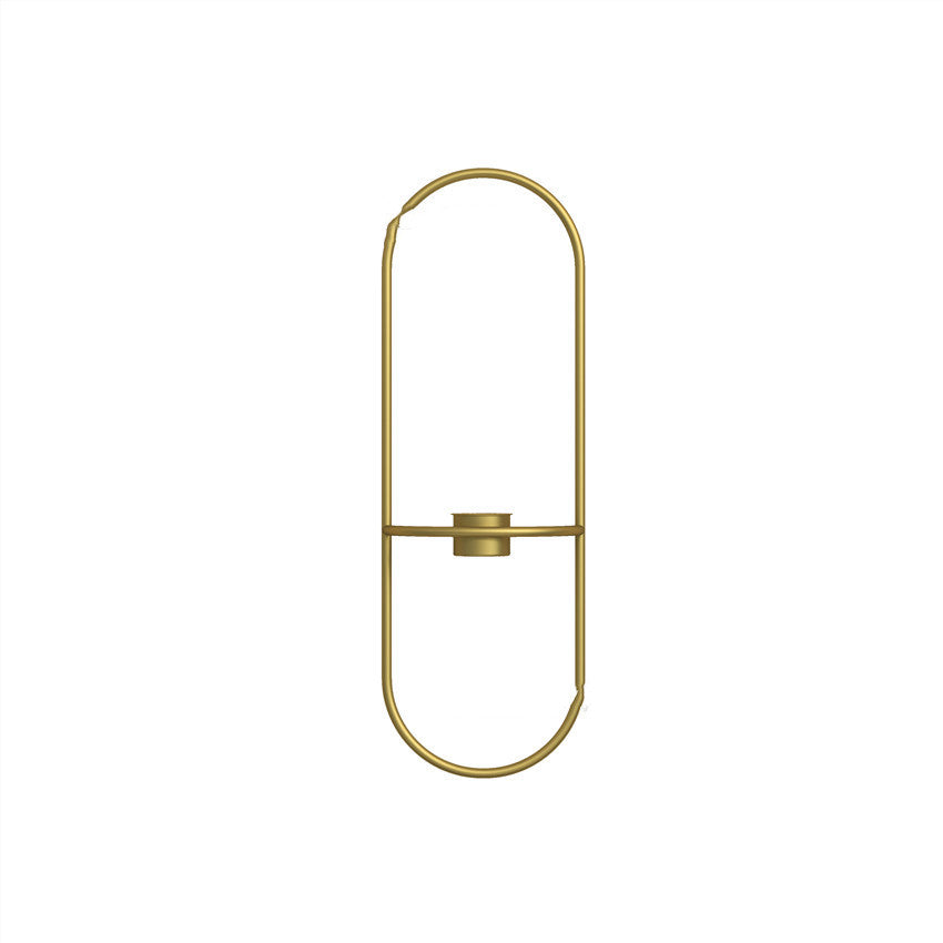 Bougeoir Mural Minimaliste "Lumina" – Support Chandelier Géométrique en Métal Doré