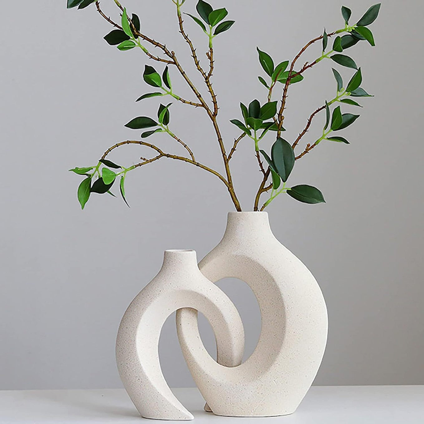 Duo de Vases "Osmose" – Céramique Blanche & Design Minimaliste