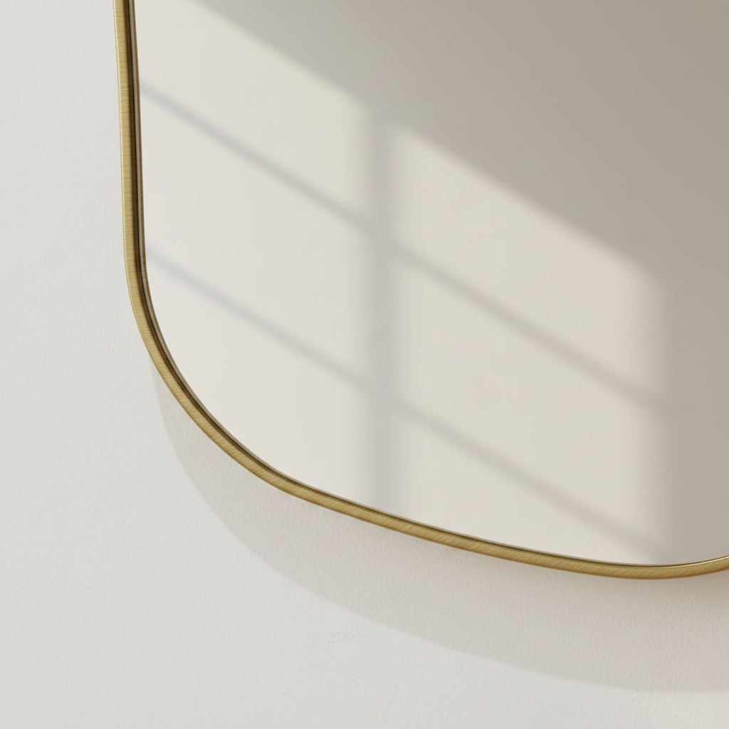 Miroir Sienne – Détail cadre laiton brossé
