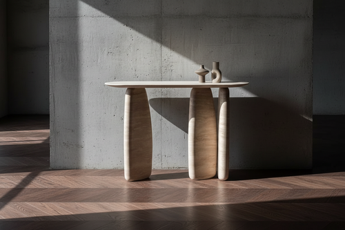 Console Orphée – Salon brutaliste