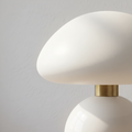 Lampe de Table "Lueur" – Design Champignon en Verre Givré & Laiton Brossé