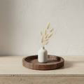 Plateau Circulaire "Sora" en Bois Brûlé