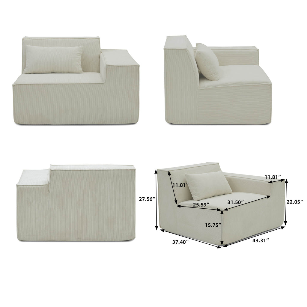 Canapé Modulaire "Carré d'As" — Velours Côtelé & Design Contemporain