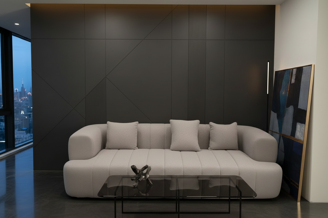 Canapé "Élégance" en Tissu Bouclé – Collection Signature 300cm