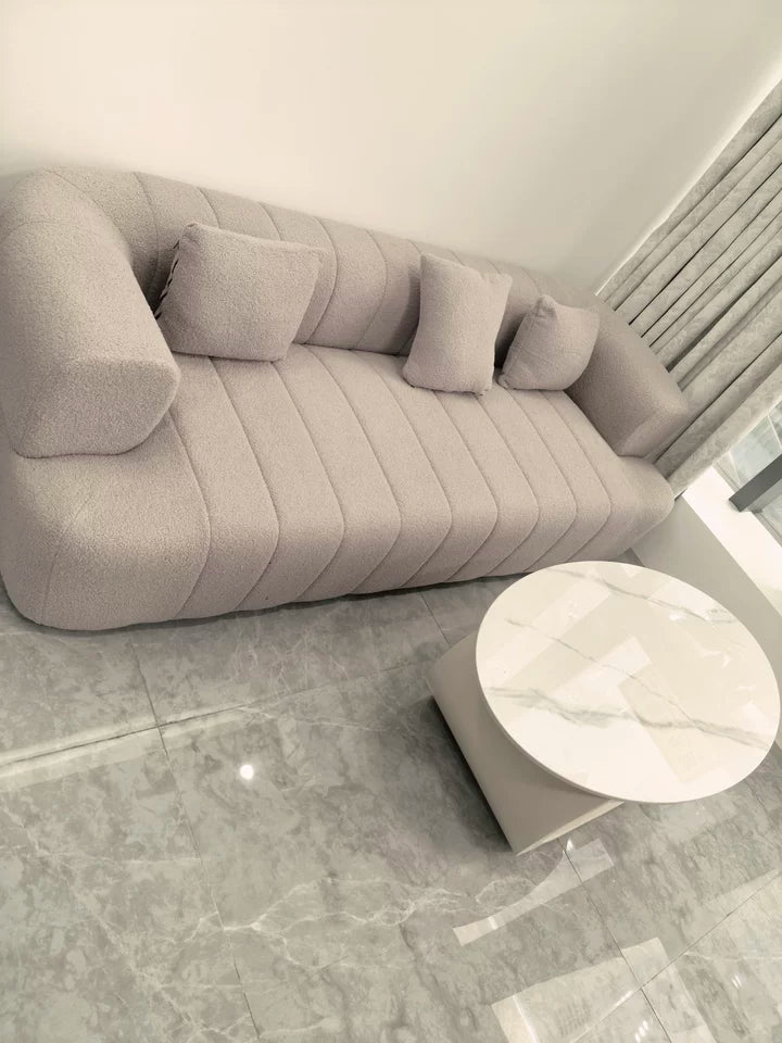 Canapé "Élégance" en Tissu Bouclé – Collection Signature 300cm