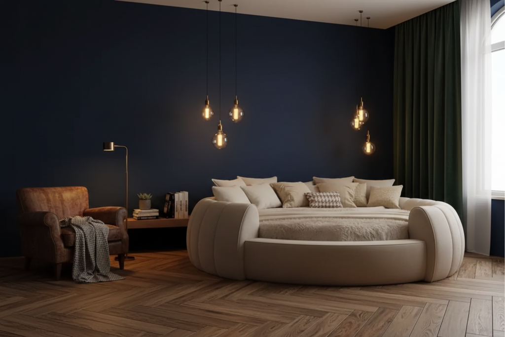 Lit Rond Élégance "Olympe" - Collection Signature (Inclus Matelas Premium)