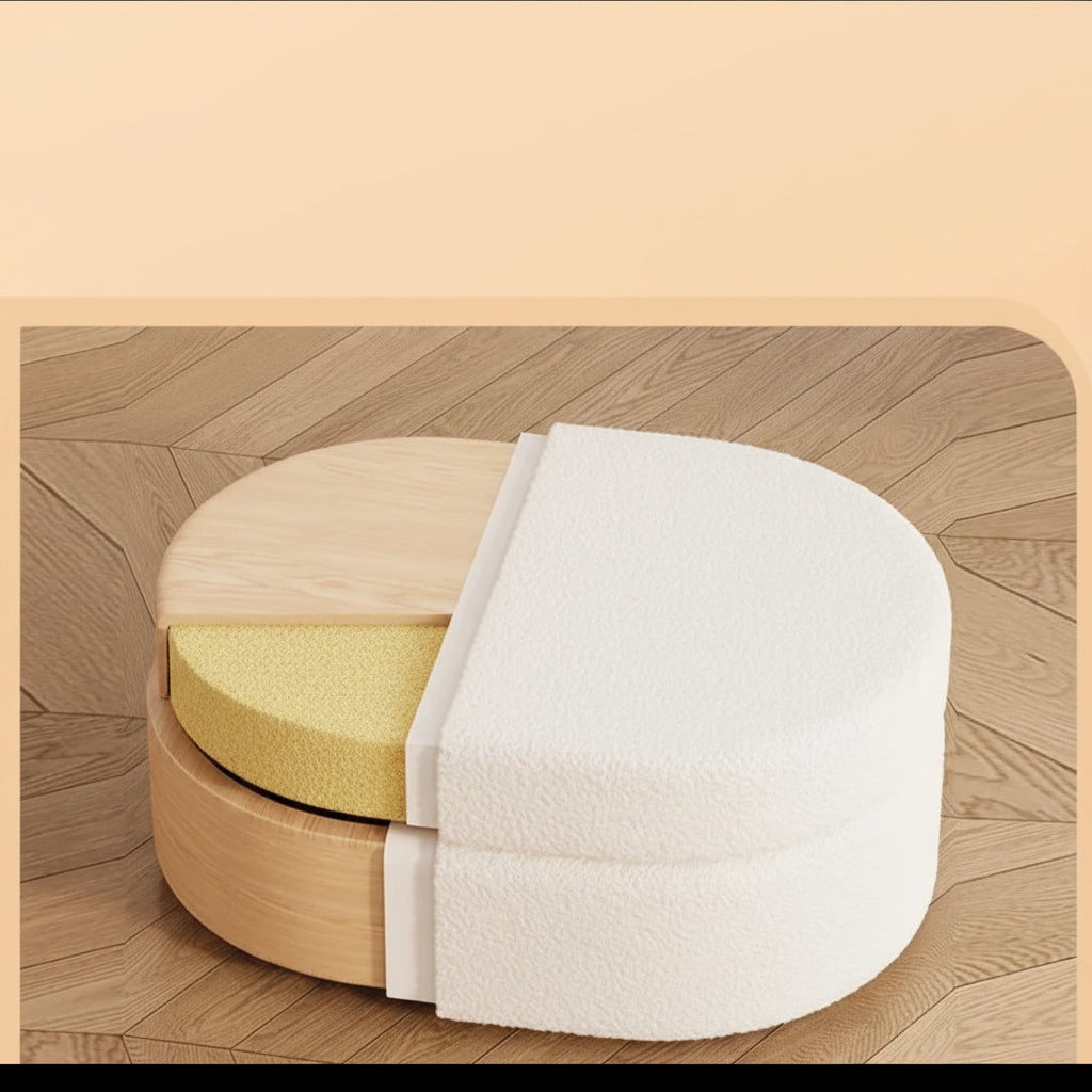Pouf Coffre "Le Cocon" – Laine Bouclée & Design Circulaire