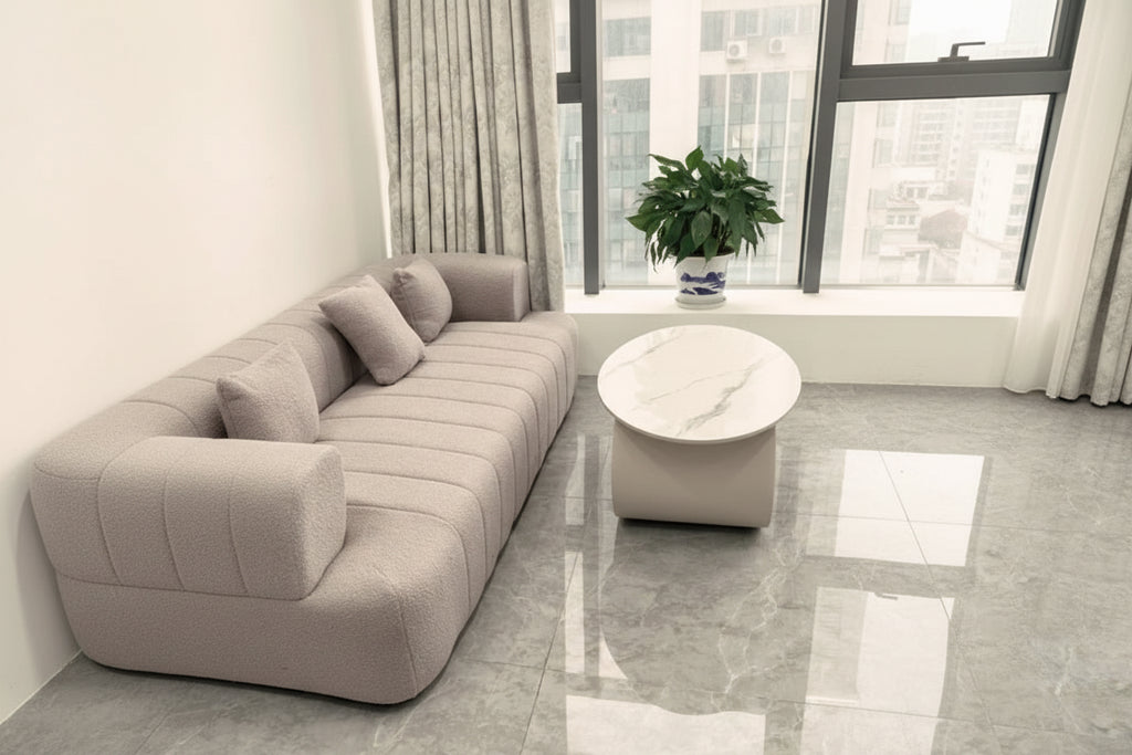 Canapé "Élégance" en Tissu Bouclé – Collection Signature 300cm