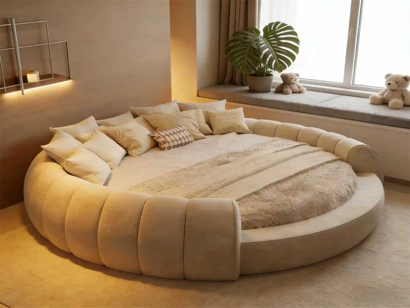Lit Rond Élégance "Olympe" - Collection Signature (Inclus Matelas Premium)