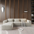 Canapé modulaire Carré d’As en tissu bouclé beige, design contemporain — Maison Gary