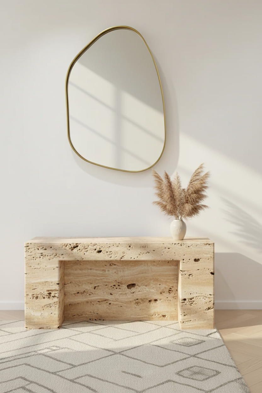 Sienne – Console travertin entrée