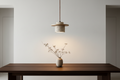 Suspension "Éclat Minéral" en Travertin Naturel & Noyer – Design Organique Luxe